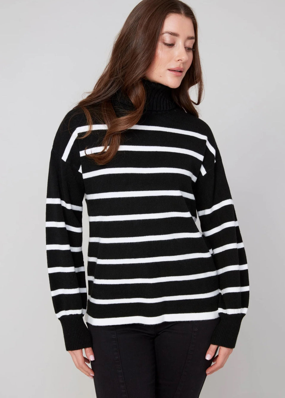 Striped Turtleneck Sweater