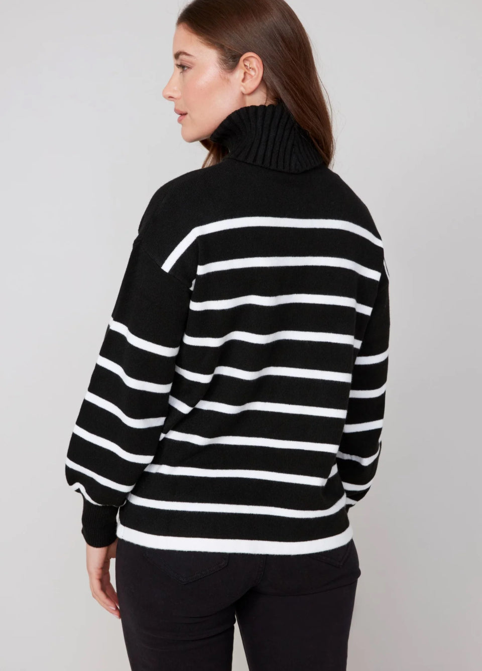 Striped Turtleneck Sweater