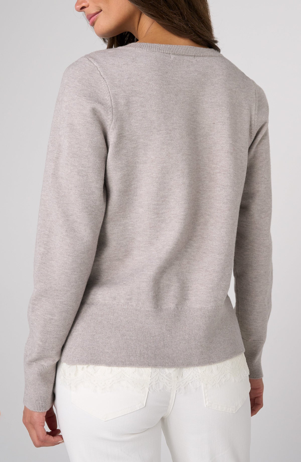V-neck Sweater with Lace