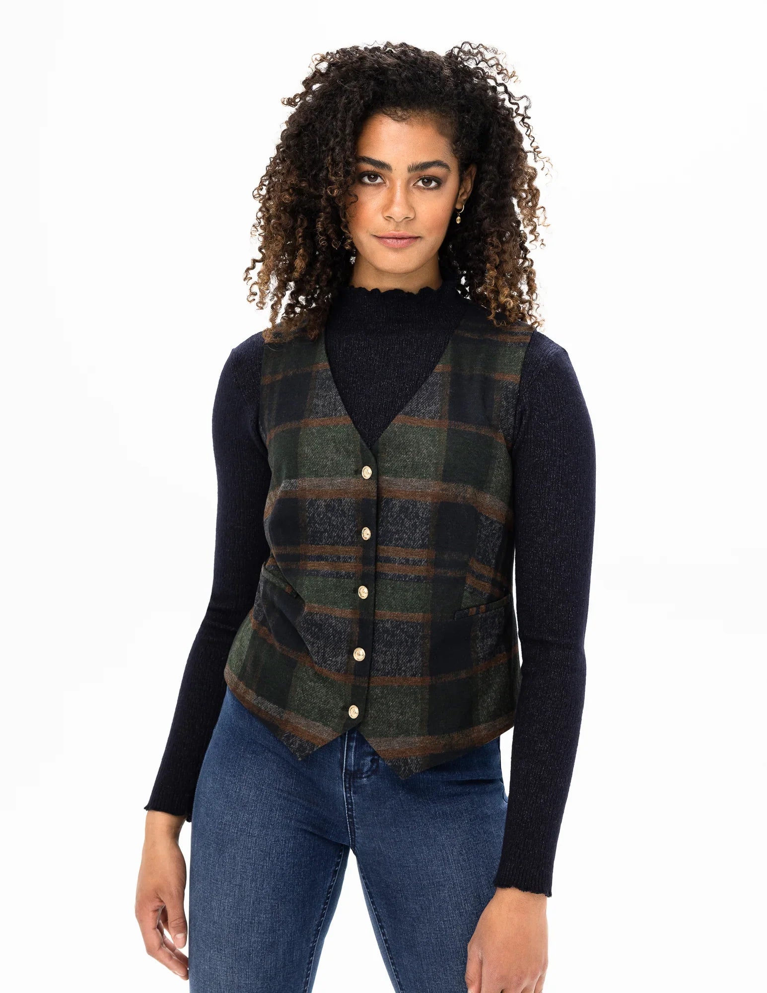 Short Plaid Vest