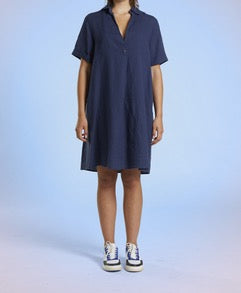 Linen Navy Dress