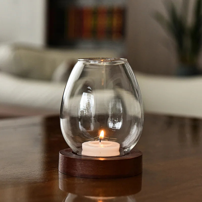 Transparent Glass Candle Holder