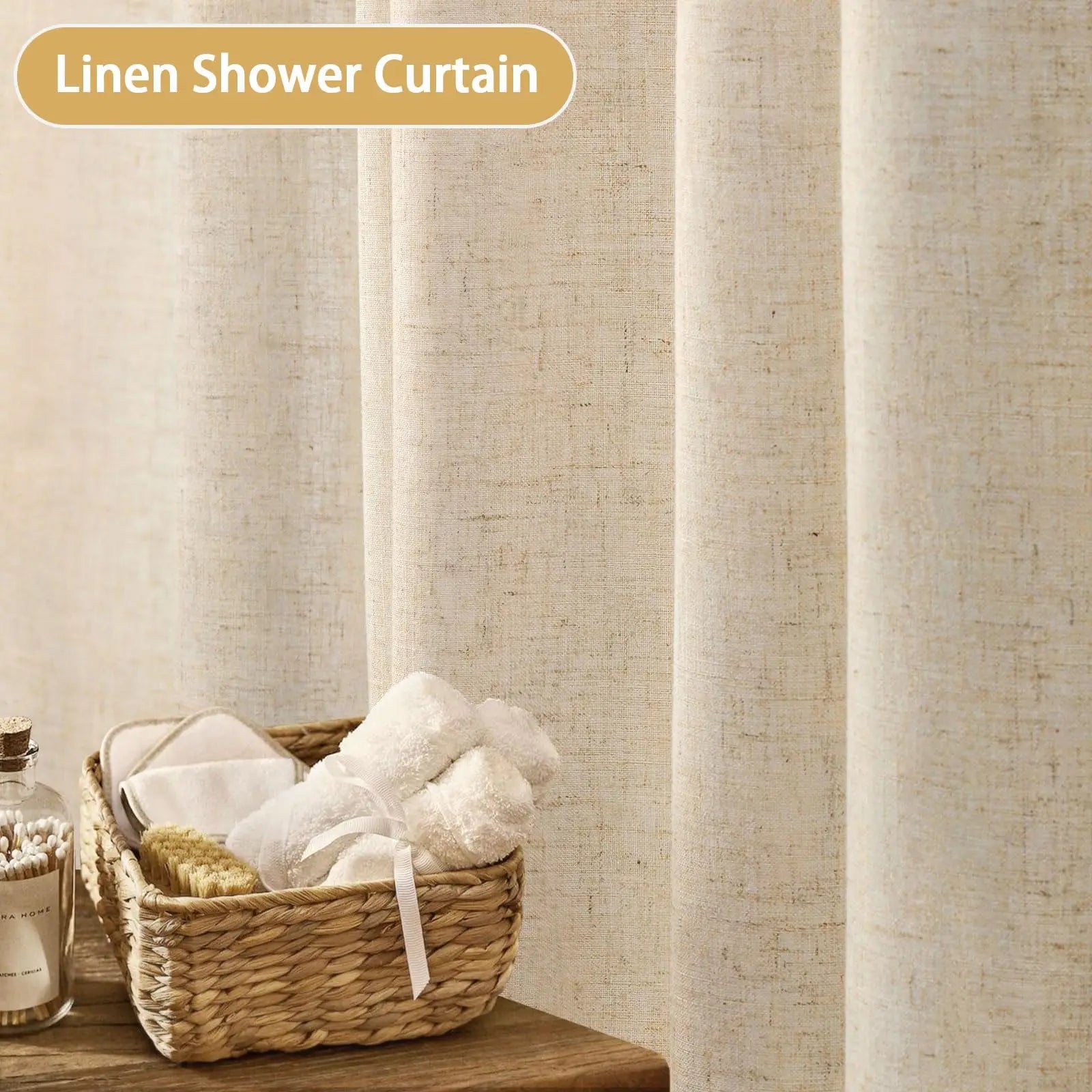 Rideau de douche en lin