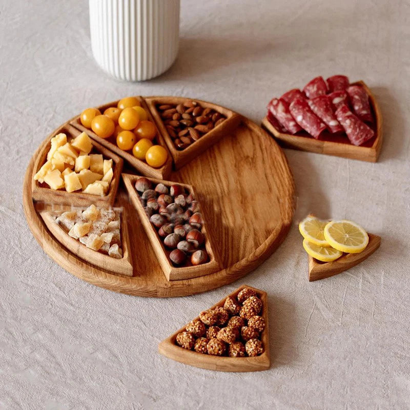 Assiette à collation en bois