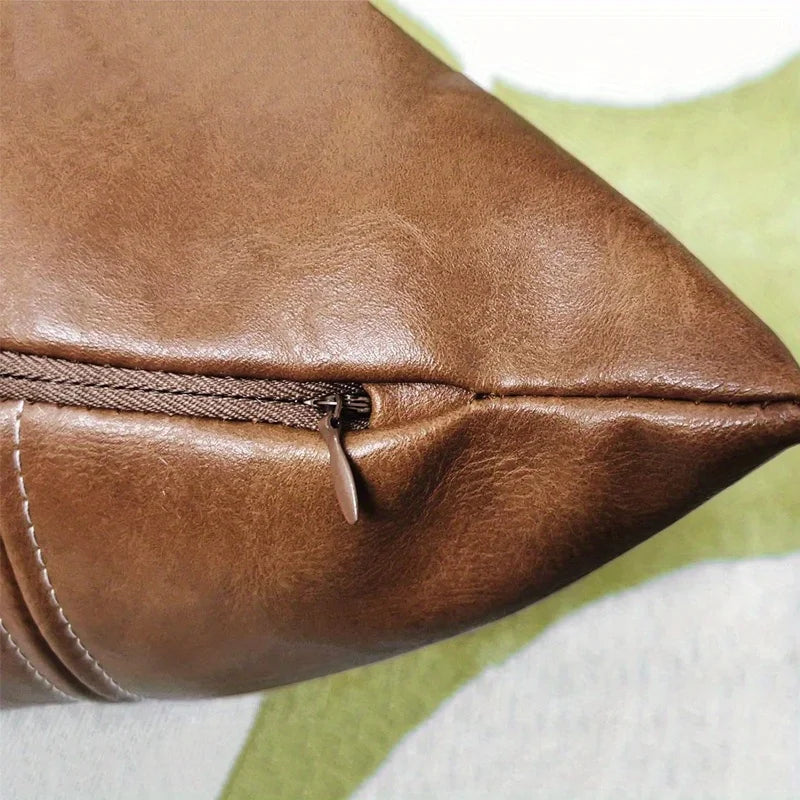 Faux Leather Throw Pillow Covers