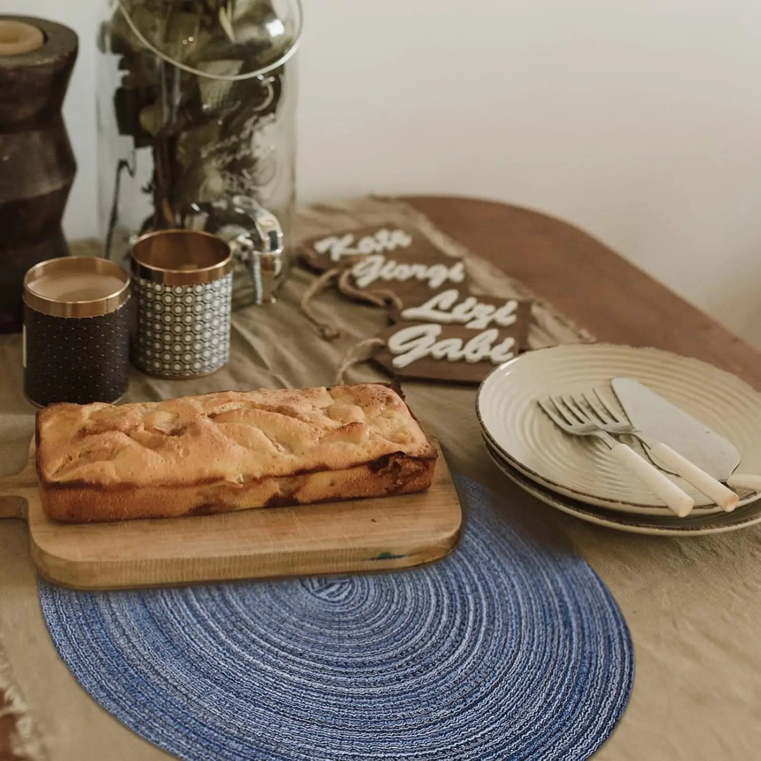 Sets de table ronds tressés