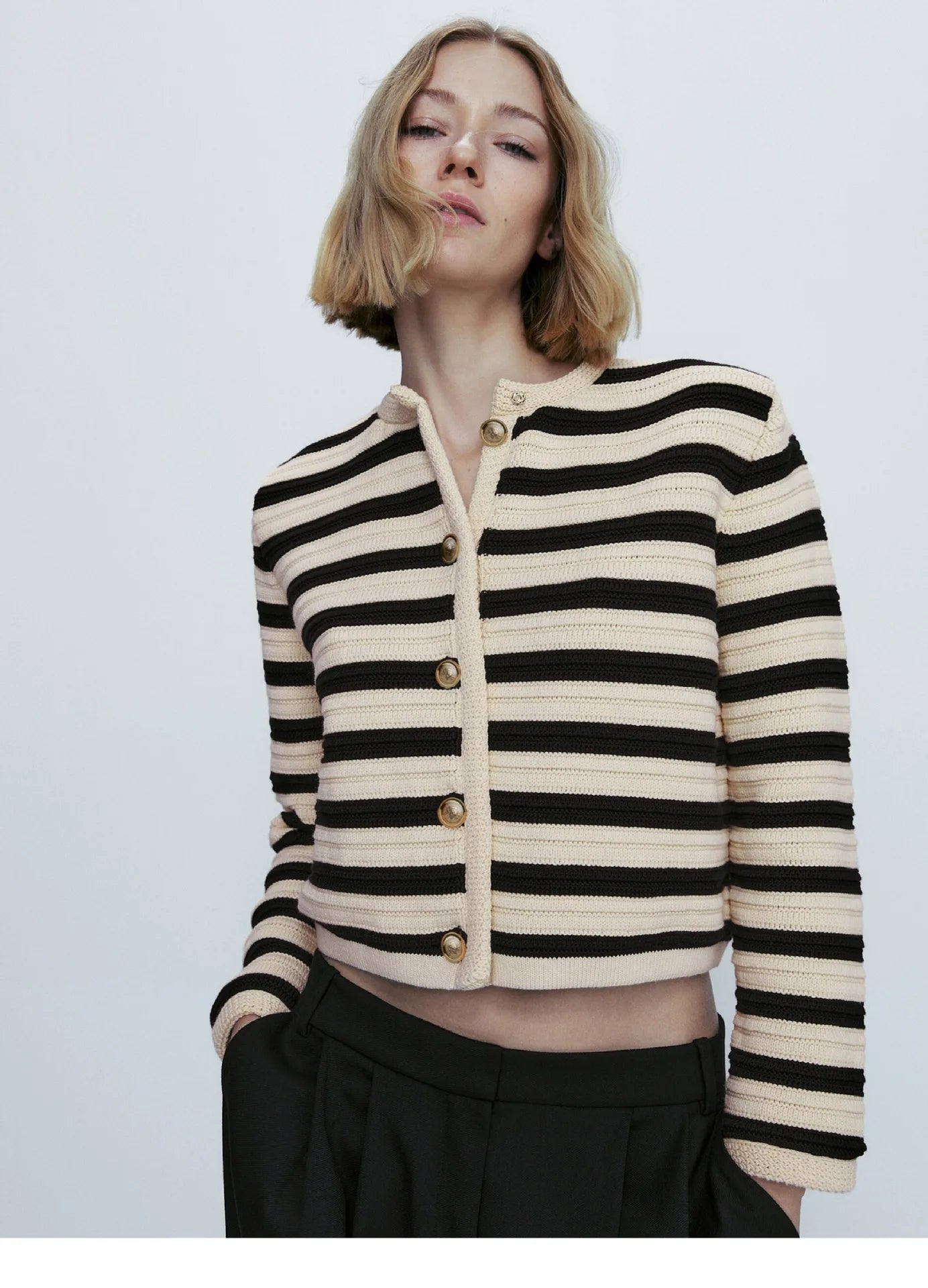 Knitted Stripes Cardigan