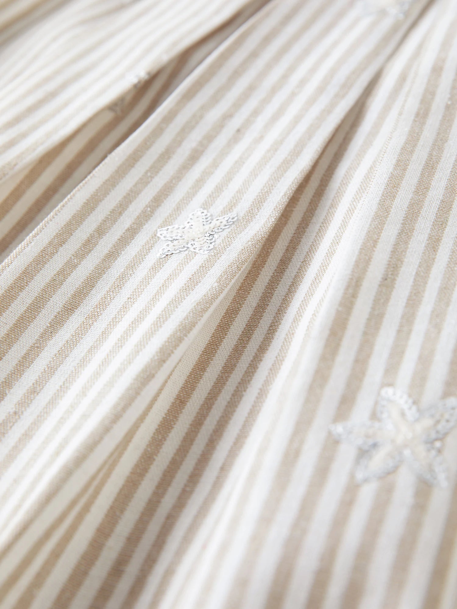 Striped Embroidered Sleeveless Blouse
