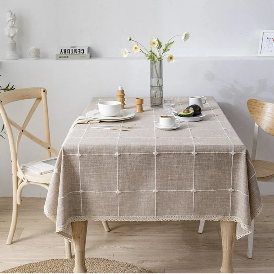 Nappe en coton et lin