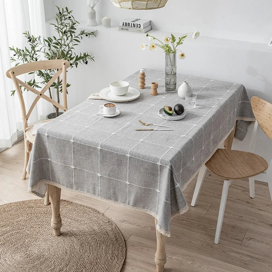 Nappe en coton et lin