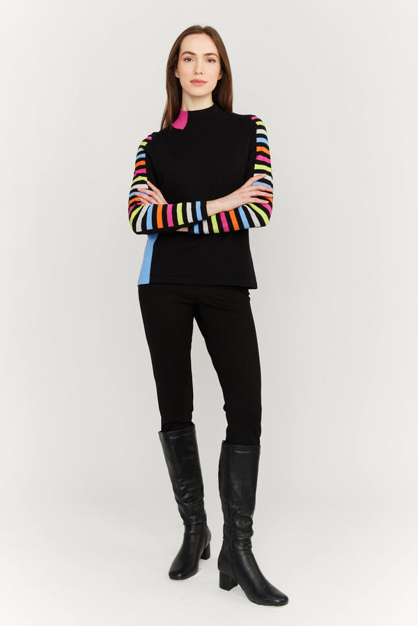 Striped Sleeve Sweater