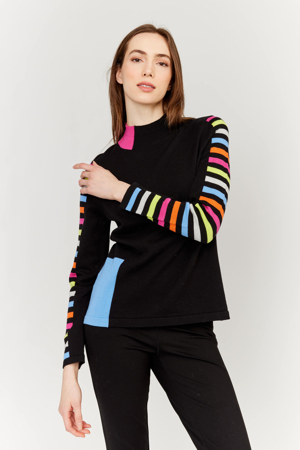 Striped Sleeve Sweater